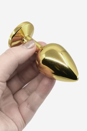 Butt Plugs Jewllery S Gold/Diamond 3 cm