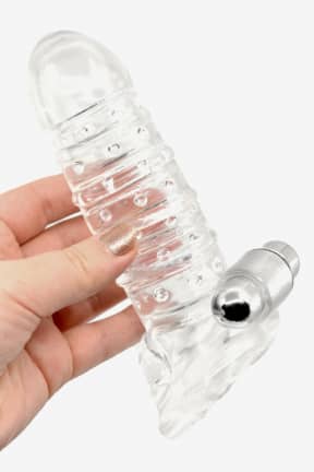 Sex Toys for Men Ribbed Cock Extension Clear