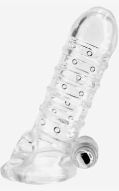 Sex Toys for Men Ribbed Cock Extension Clear