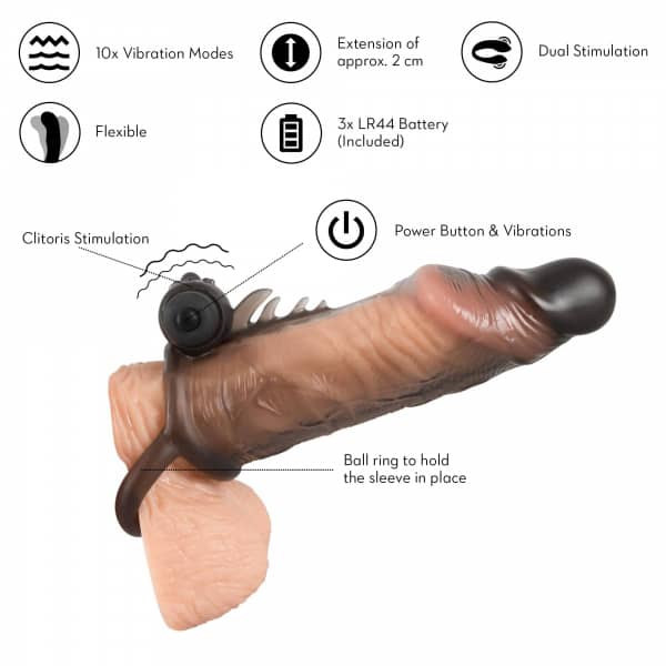 Pleasure X-Tender Vibrating Penis Sleeve 17cm