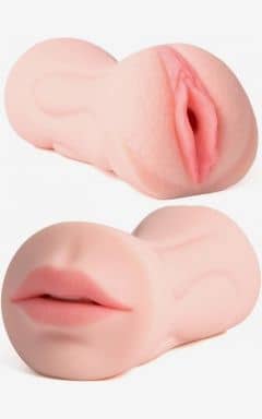 Tysta sexleksaker Double Ended Mouth and Vagina Stroker