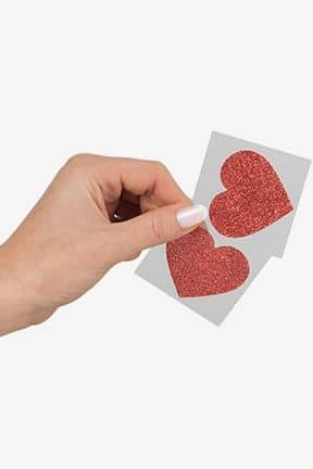 Lingerie Nipple Sticker Heart Red
