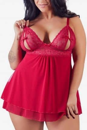 All Babydoll Lace Red
