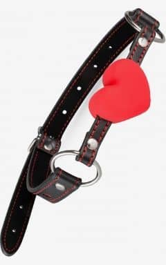 BDSM Heart Ball Gag - Black/Red
