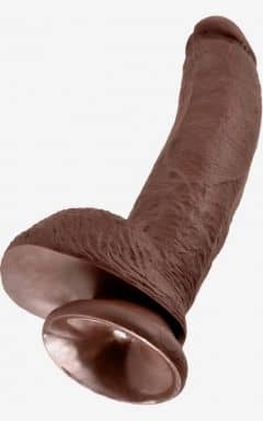 Dildo with Suction King Cock 9inch Cock With Balls Brown