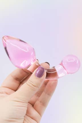 Anal Sex Toys Glassy Rose Curved Plug