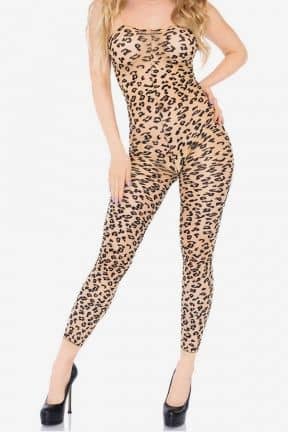 Lingerie Bodystocking Footless Leopard S/M