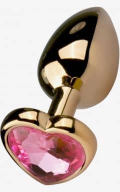 Anal Sex Toys Metal Butt Plug No.3 - Gold/Pink