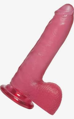 All Crystal Jellies Thin Cock w. Balls Pink 7in