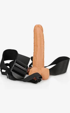 Penis Extensions Hollow Strap-on with Balls 18 cm Nude