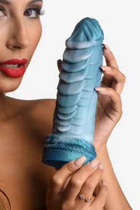 All Sea Serpent Blue Scaly Silicone Monster Dildo