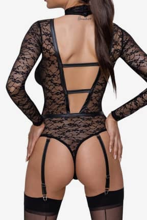 All Lace Body with Straps Black