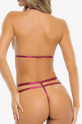 Lingerie I Like It Rough 2PC Choker Set Burgundy