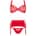 Besired 3 Piece Bra Set Marzia Red S/M