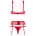 Besired 3 Piece Bra Set Marzia Red S/M