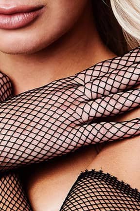 All Baci Fishnet Opera Glove Black