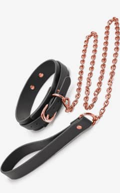 BDSM Bondage Couture Collar And Leash Black