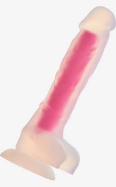 All Soft Silicone Glow In The Dark Dildo Large Pink