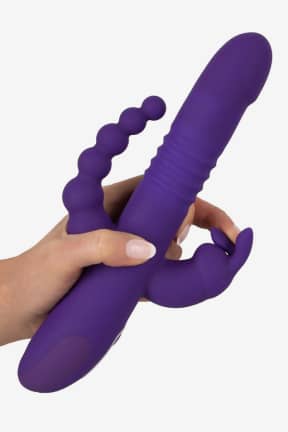 Onanifavoriter för henne Thrusting Pearl Triple Vibrator Purple