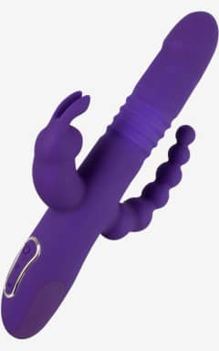 Dildos Thrusting Pearl Triple Vibrator Purple
