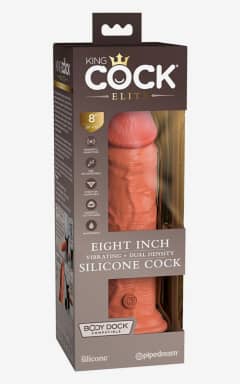 All King Cock 20cm Vibrating Silicone Cock Tan