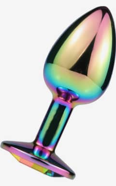 All Mai Metal Anal Plug With Stone - Rainbow