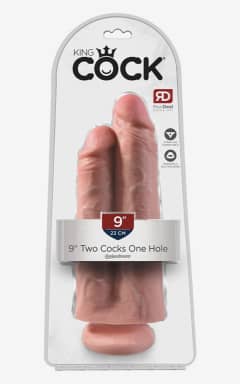 All King Cock Two Cocks One Hole 9 Inch