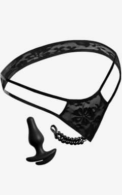 Anal Sex Toys Crotchless Pleasure Pearls Black XLXXL