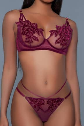 Lingerie BeWicked Evangeline Set Burguny