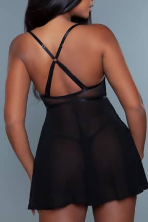 Lingerie BeWicked Madeline Babydoll Black - Adorable baby doll