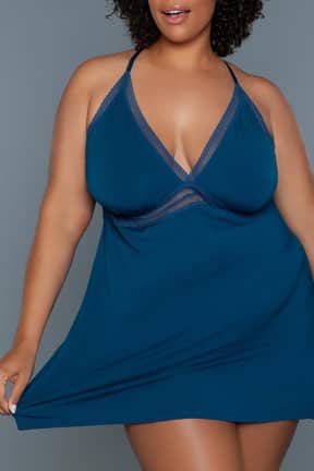 Lingerie BeWicked Hailee Babydoll Deep Royal - Babydoll med spets