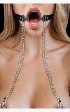 Ball Gags O-Ring Ball Gag w. Nipple Clamps