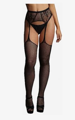 All Le Désir Fishnet and Lace Garterbelt Stockings OS