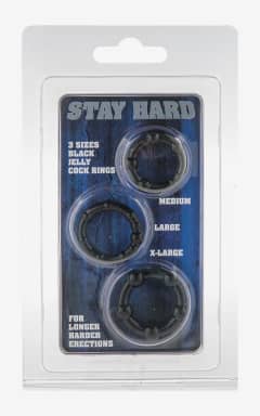 Cock Rings Stay Hard Rings 3 Piece Set Black