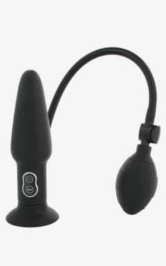 Prostate massagers Inflatable Butt Plug Black With Vibration