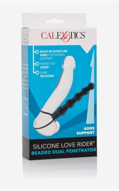 Dildos Silicone Beaded Dual Penetrator Black