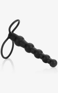 Dildos Silicone Beaded Dual Penetrator Black