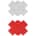 Glitter Cross Pasties Silver & Red 2 Pair