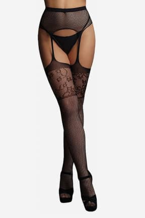 All Le Désir Garterbelt Stockings with Lace Top One Size