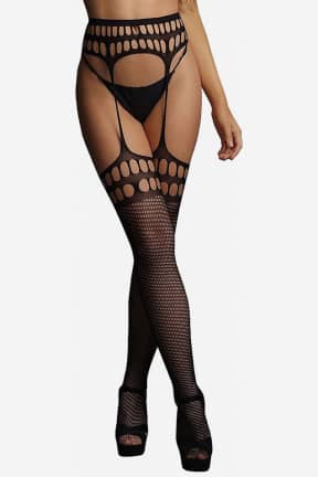 Lingerie Le Désir Garterbelt Stockings with Open Design One Size