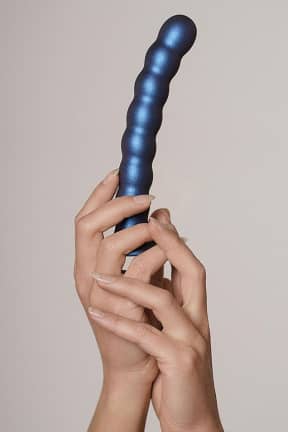 Dildos Beaded Silicone G-spot Dildo Black 16,5cm