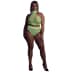 Glow In The Dark Turtle Neck And High Waist Slip Green