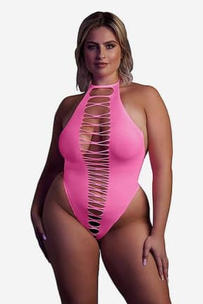 Lingerie Glow In The Dark High Cut Body Pink