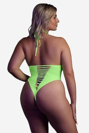 Lingerie Glow In The Dark High Cut Body Green