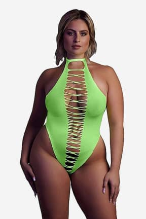 Lingerie Glow In The Dark High Cut Body Green - Sexy Body