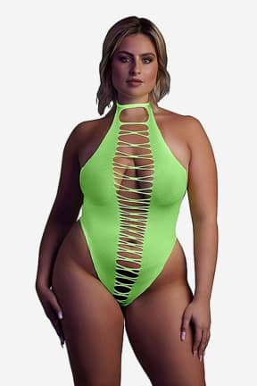 Lingerie Glow In The Dark High Cut Body Green