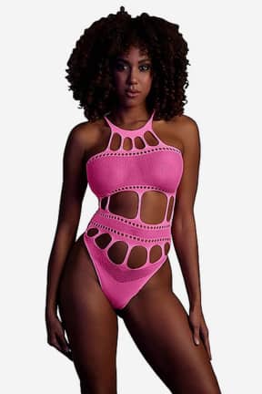 Lingerie Glow In The Dark Body With Grecian Neckline Pink - Sexy sets