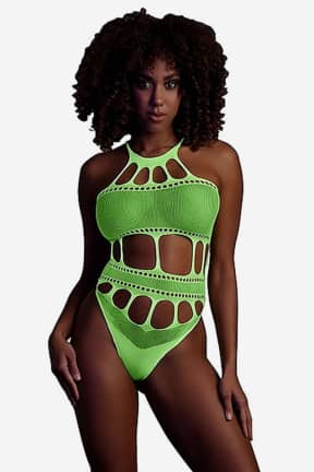 Lingerie Glow In The Dark Body With Grecian Neckline Green