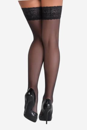 All Hold-up Stockings Black 8cm Lace