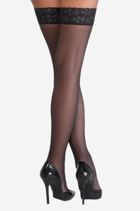 All Hold-up Stockings Black 6cm Lace